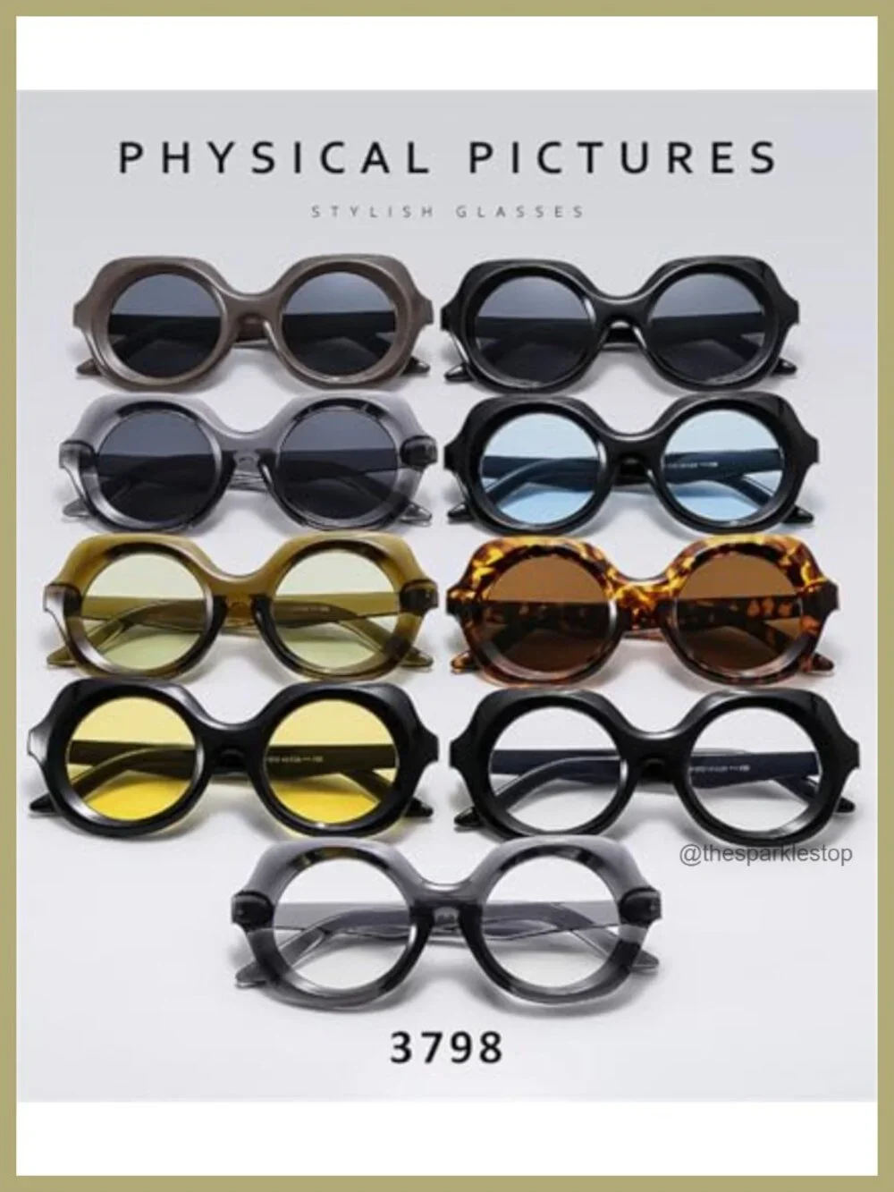 Vintage Oversized Square Sunglasses Plastic Frame UV400 Gradient Lens Fashion